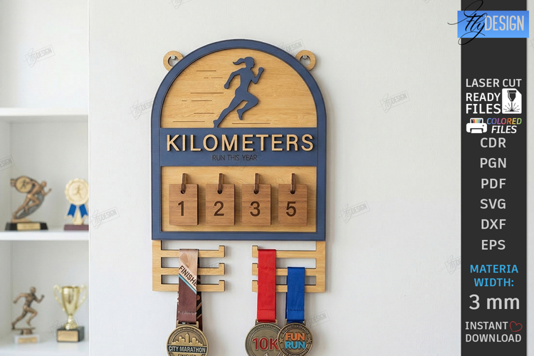 Runner Tracker Laser Cut | Fitness Progress Board | Sport