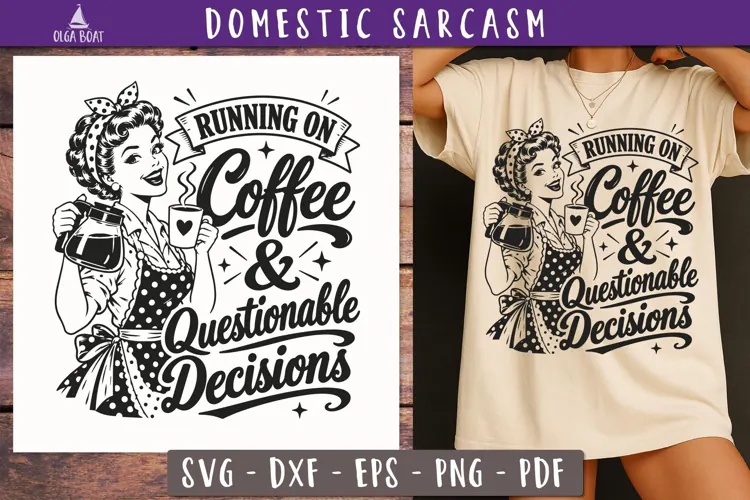Running on Coffee Sarcasm Funny SVG PNG