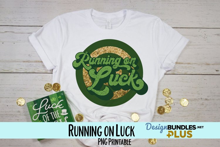 Running on Luck St. Patrick's Round Sublimation PNG example image 1