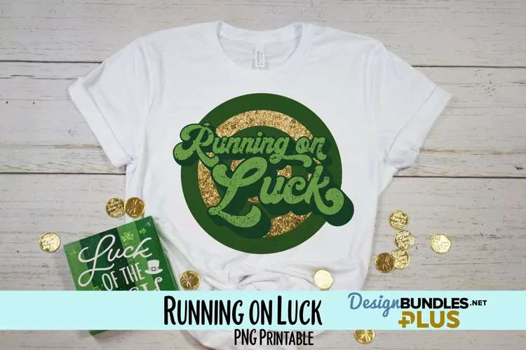 Running on Luck St. Patrick's Round Sublimation PNG