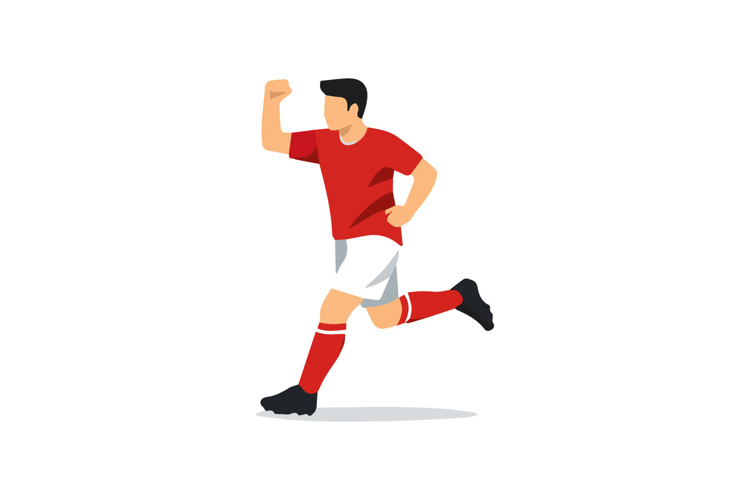 Running Soccer Player Vector Design