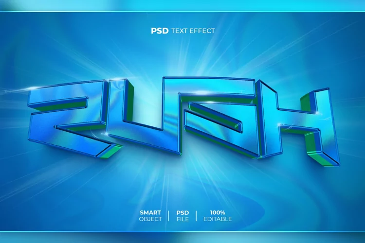 Rush 3D editable text effect