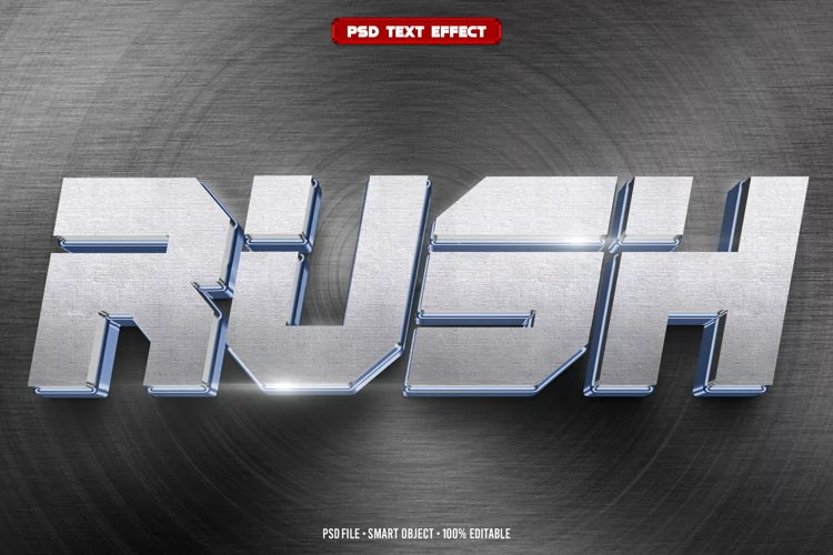 Rush 3D editable text effect
