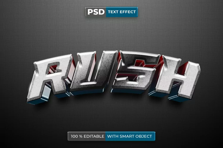 Rush 3D editable text effect