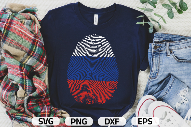 Russia SVG | Russia Flag Fingerprint | SVG PNG DXF EPS