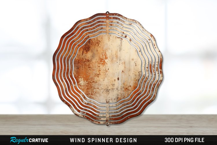Rust Wind Spinner Sublimation PNG Design example image 1