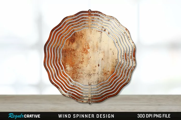 Rust Wind Spinner Sublimation PNG Design