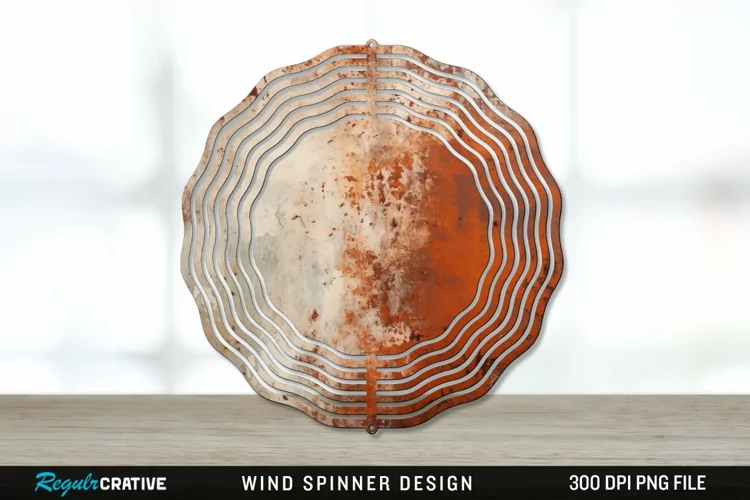 Rust Wind Spinner Sublimation PNG Design