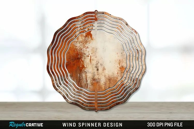 Rust Wind Spinner Sublimation PNG Design
