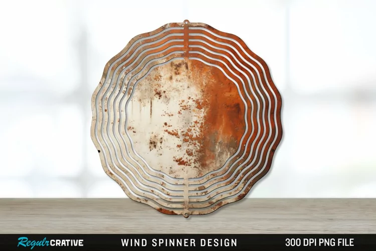 Rust Wind Spinner Sublimation PNG Design