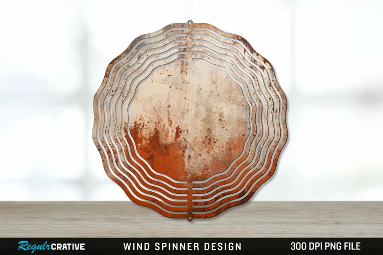 Rust Wind Spinner Sublimation PNG Design