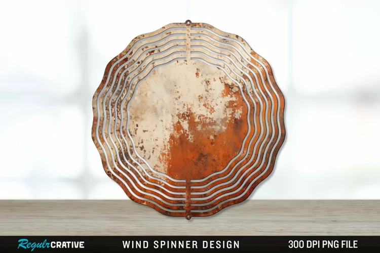 Rust Wind Spinner Sublimation PNG Design