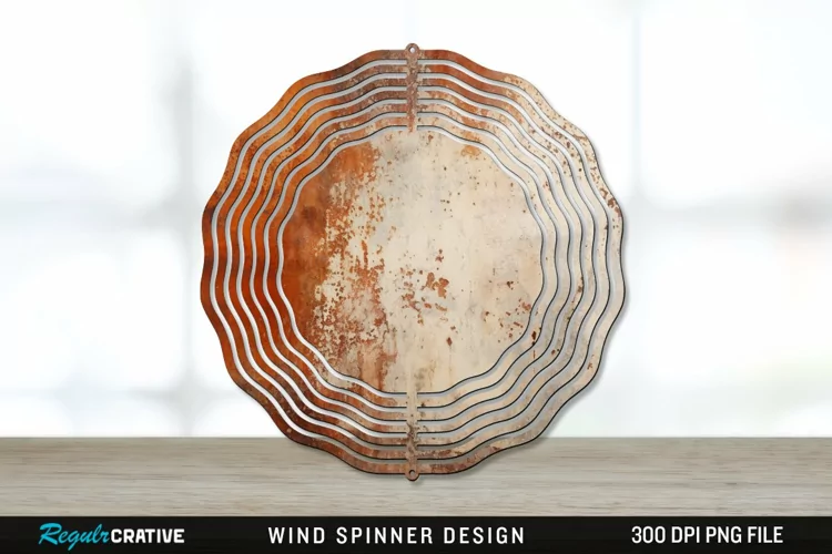 Rust Wind Spinner Sublimation PNG Design