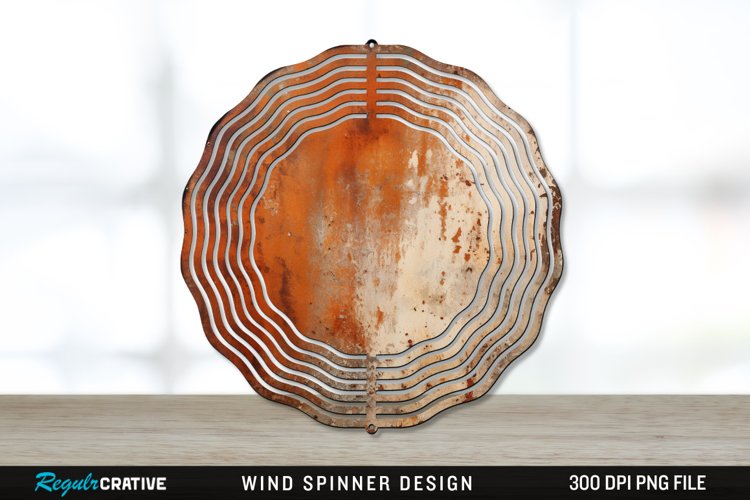 Rust Wind Spinner Sublimation PNG Design example image 1