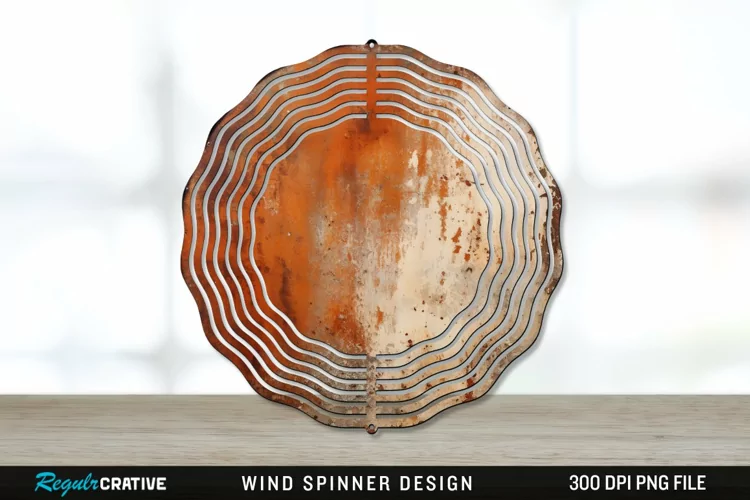 Rust Wind Spinner Sublimation PNG Design