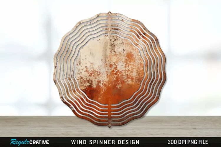 Rust Wind Spinner Sublimation PNG Design