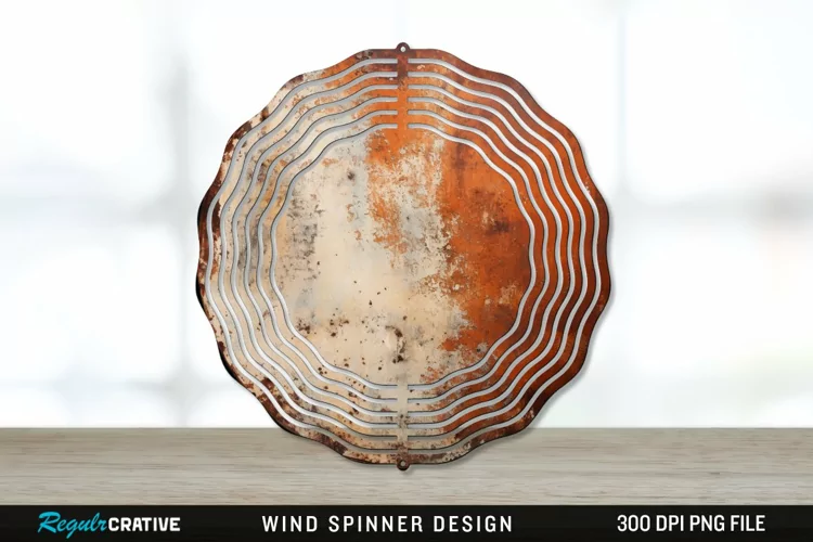 Rust Wind Spinner Sublimation PNG Design