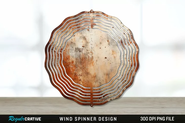 Rust Wind Spinner Sublimation PNG Design