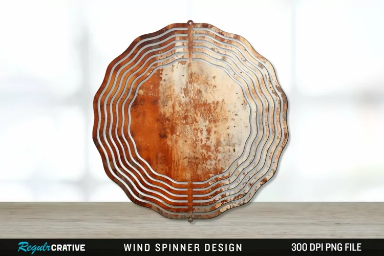 Rust Wind Spinner Sublimation PNG Design