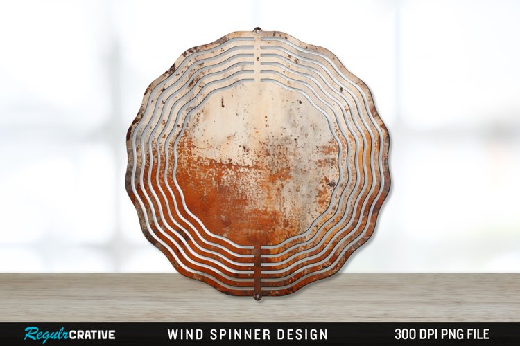 Rust Wind Spinner Sublimation PNG Design example image 1