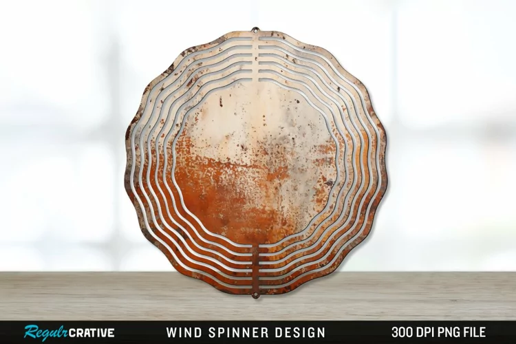 Rust Wind Spinner Sublimation PNG Design