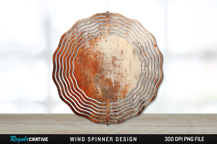 Rust Wind Spinner Sublimation PNG Design example image 1