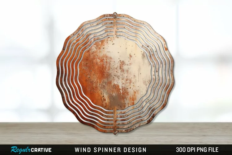 Rust Wind Spinner Sublimation PNG Design