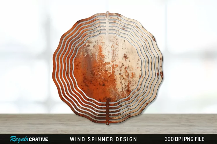 Rust Wind Spinner Sublimation PNG Design