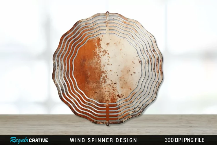 Rust Wind Spinner Sublimation PNG Design