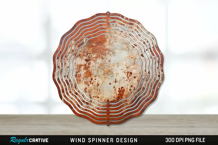 Rust Wind Spinner Sublimation PNG Design