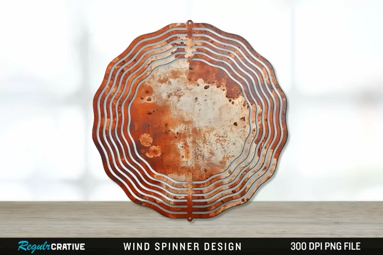 Rust Wind Spinner Sublimation PNG Design