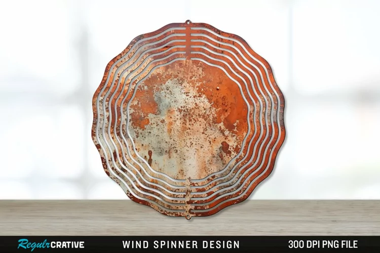 Rust Wind Spinner Sublimation PNG Design