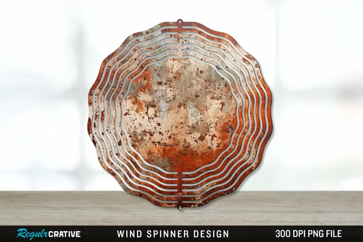 Rust Wind Spinner Sublimation PNG Design