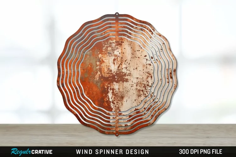 Rust Wind Spinner Sublimation PNG Design