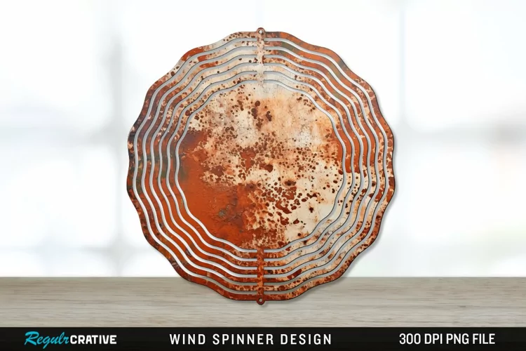 Rust Wind Spinner Sublimation PNG Design