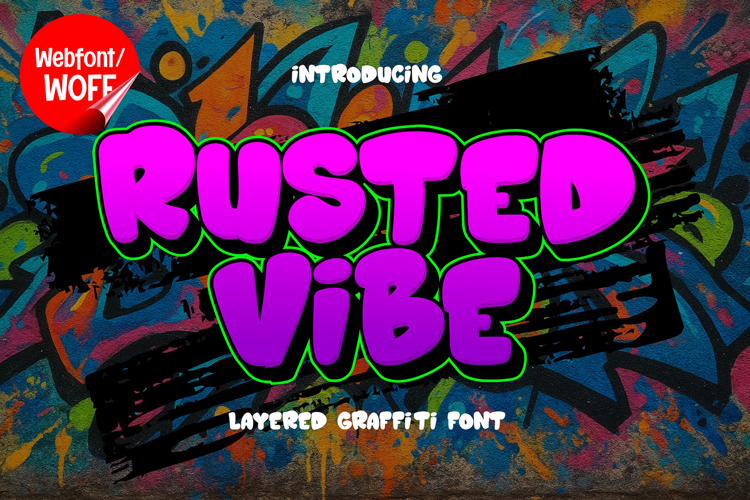 Rusted Vibe | 3D Layered Graffiti Webfont for Urban Street