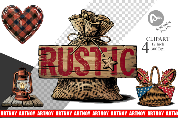 Rustic 4th of July Clipart