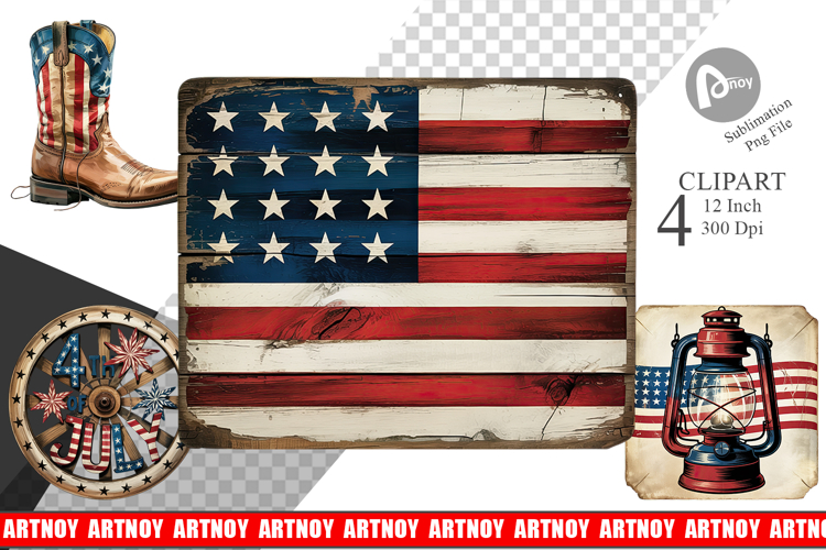 Rustic 4th of July Clipart