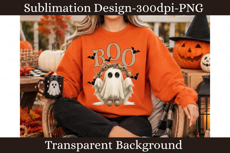 Boho Halloween Ghost PNG | Rustic Fall Sublimation