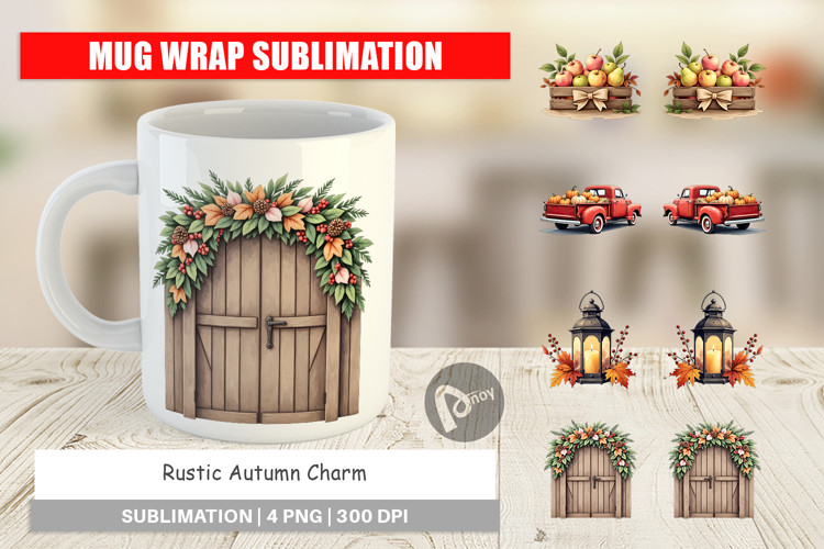 Mug Wrap Rustic Autumn Charm