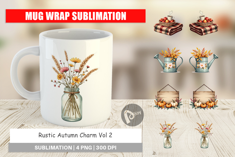 Mug Wrap Rustic Autumn Charm