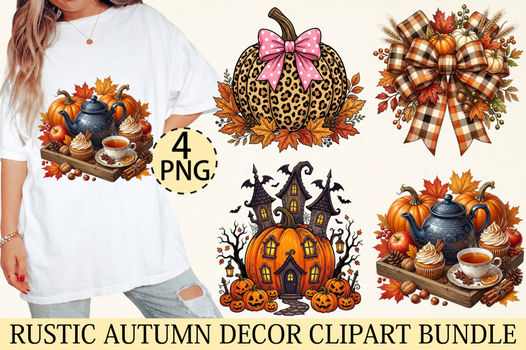 Rustic Autumn Decor Clipart Sublimation