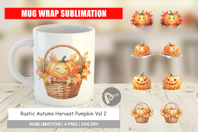 Rustic Harvest Pumpkin Mug Wrap