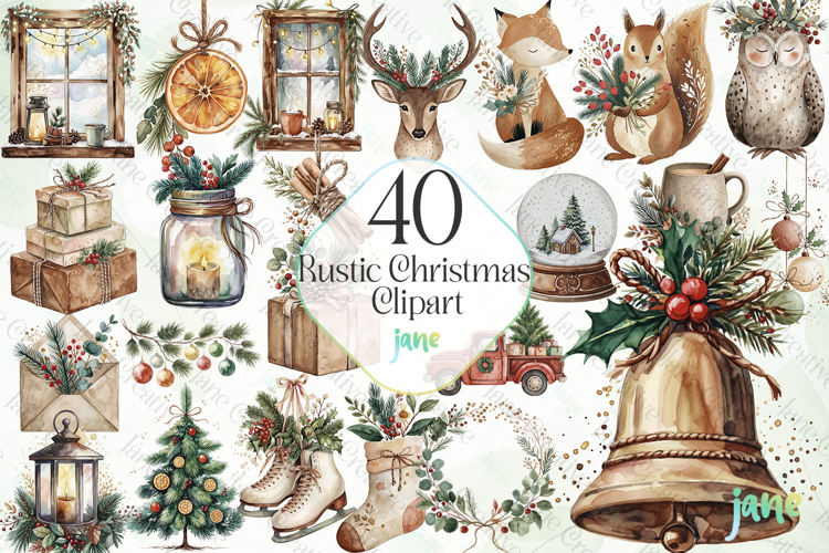 Rustic Christmas Clipart