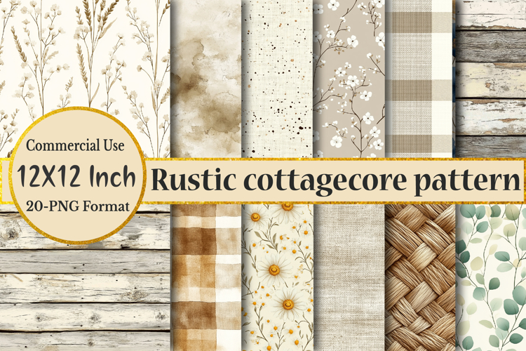 Rustic cottagecore seamless pattern