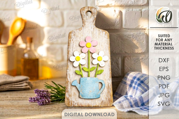 Rustic Cutting Board Laser Cut. Kitchen Cutting Board SVG