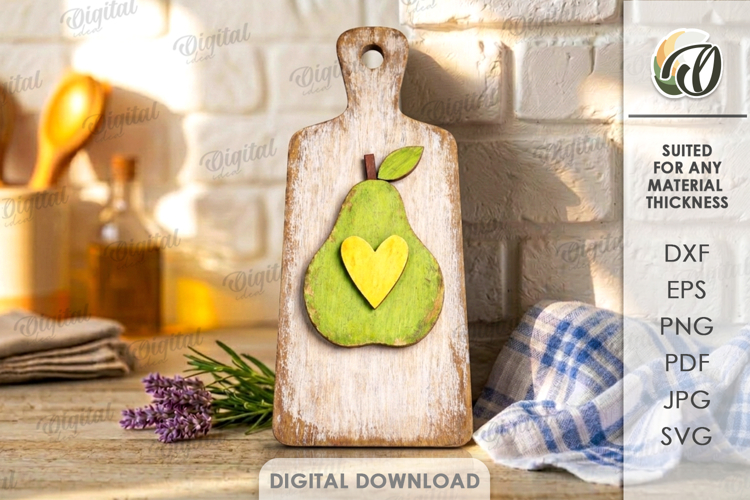 Rustic Cutting Board Laser Cut. Kitchen Cutting Board SVG