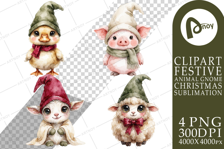 Farmhouse Holiday Gnomes Sublimation