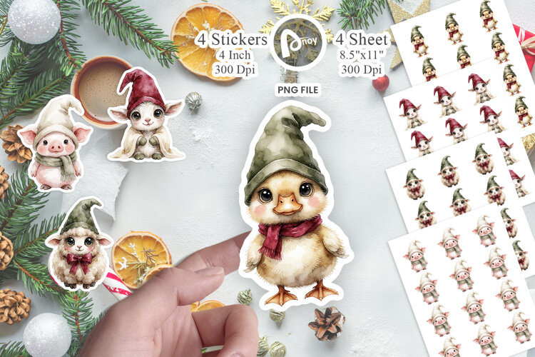 Farmhouse Holiday Gnomes Sticker example image 1