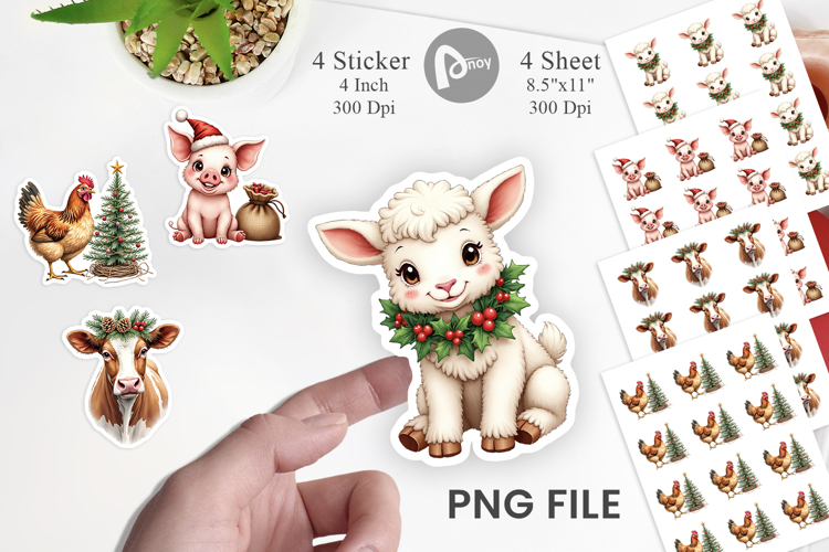 Rustic Farmhouse Animals Sticker